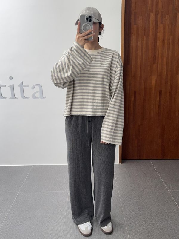 小釦子休閒舒服褲 