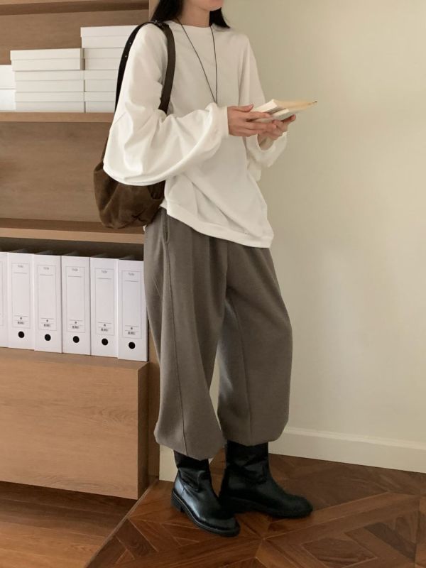 /現貨/休閒素面寬鬆長版Tee 