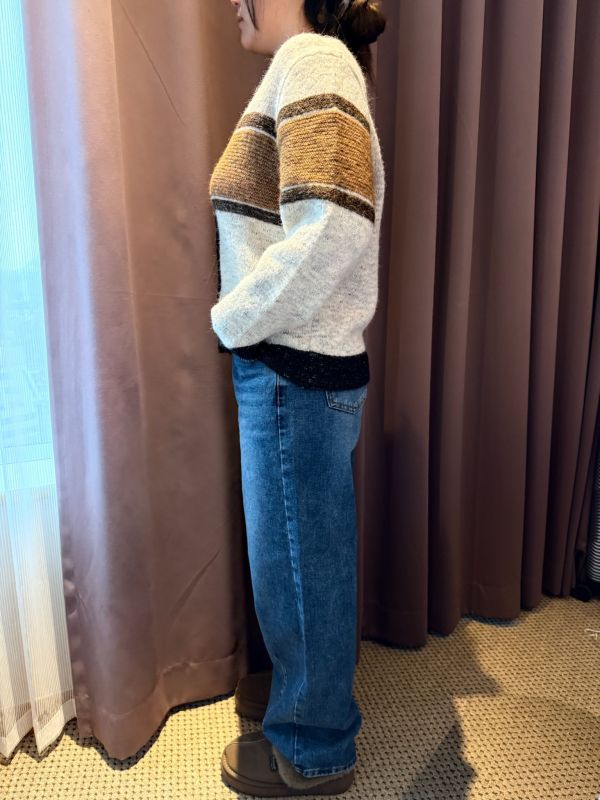 耐看壓線牛仔褲S-XL 