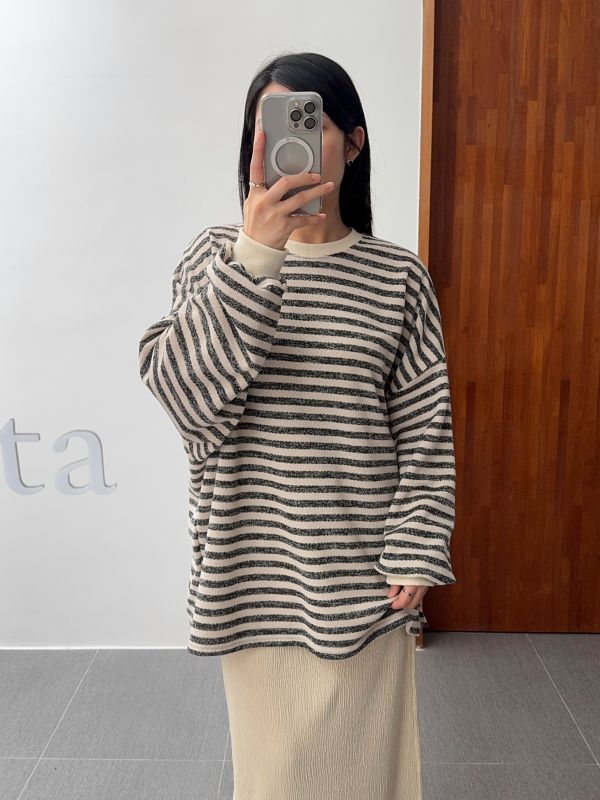 最喜歡的休閒寬鬆條紋T 