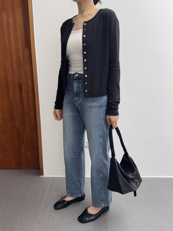 側壓線百搭牛仔褲S-L 