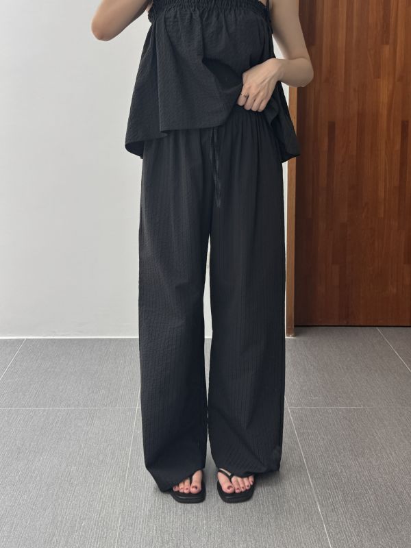 細直紋夏日休閒舒服褲 