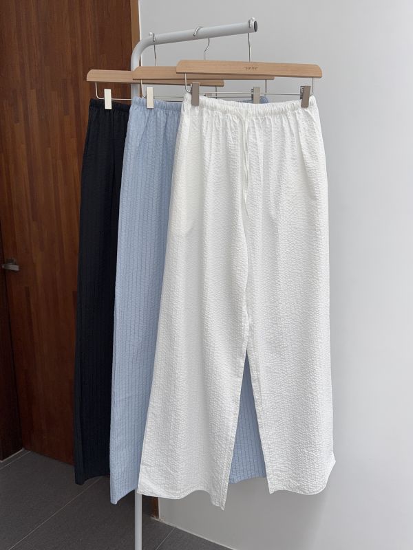 細直紋夏日休閒舒服褲 