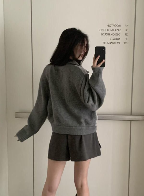 質感細閃羊毛外套 