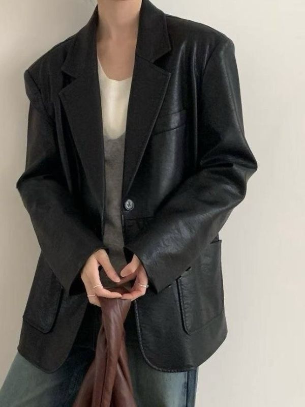 /限時優惠/低調高級感皮衣西外 