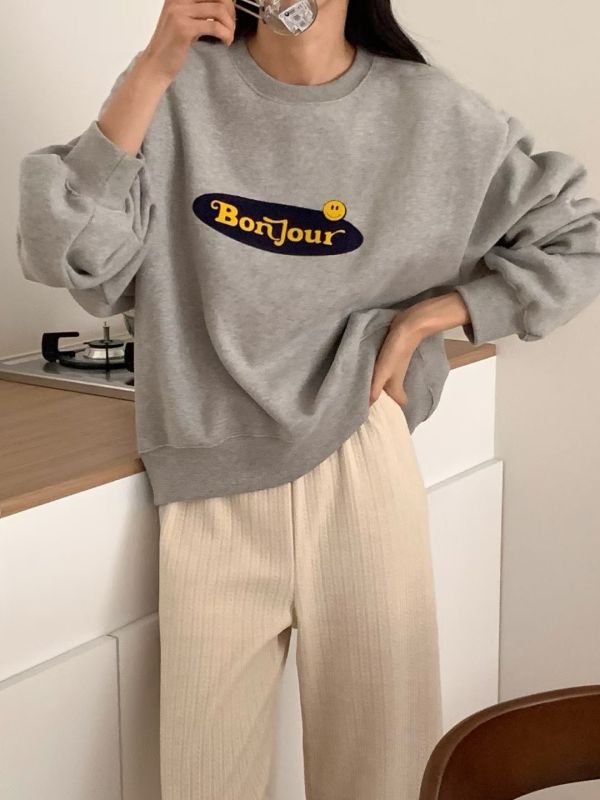 bonjour微笑大學T 