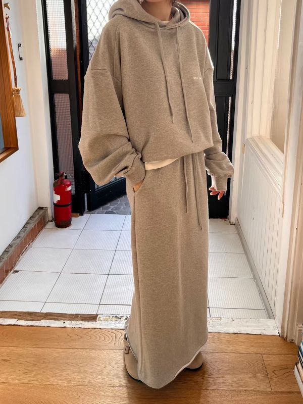 低調休閒內刷毛棉長裙 