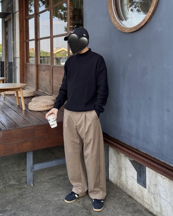 男裝-正面打摺休閒褲 