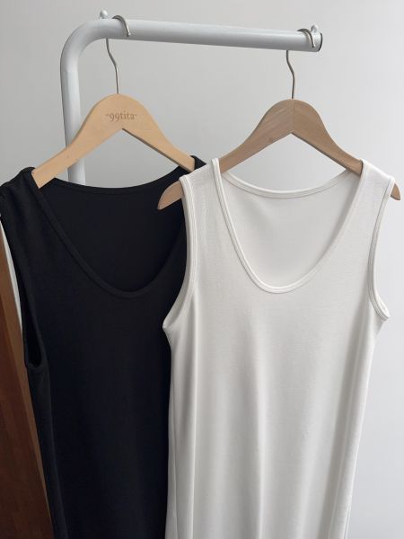 百搭U領背心連身裙 