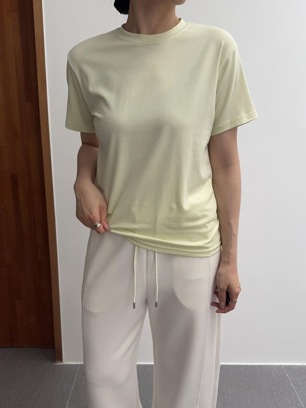 簡約彈力素面短T 
