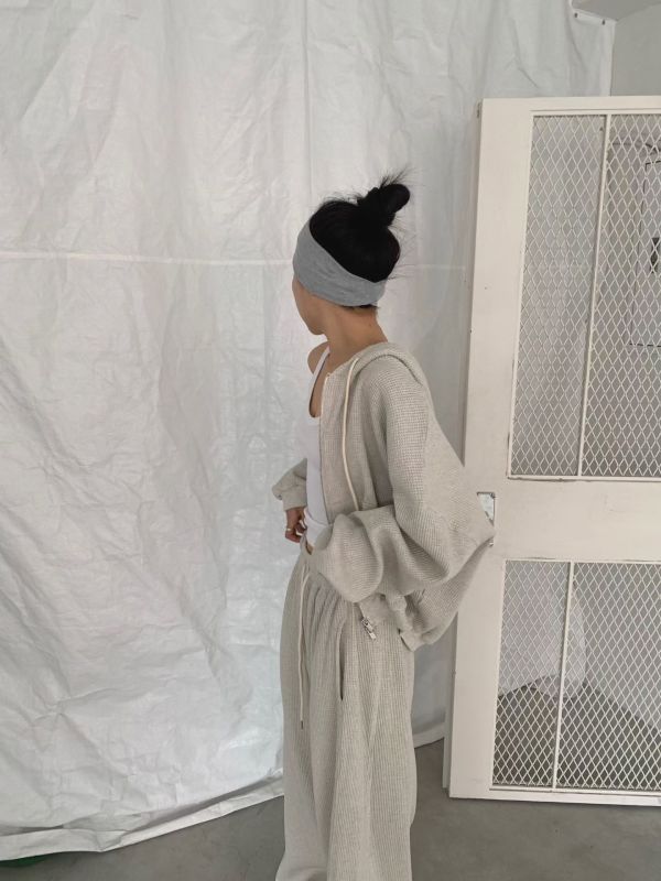 華夫格紋休閒舒服套裝 