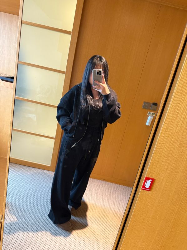 華夫格紋休閒舒服套裝 