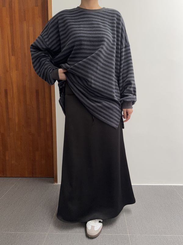 低調高級緞面黑長裙 