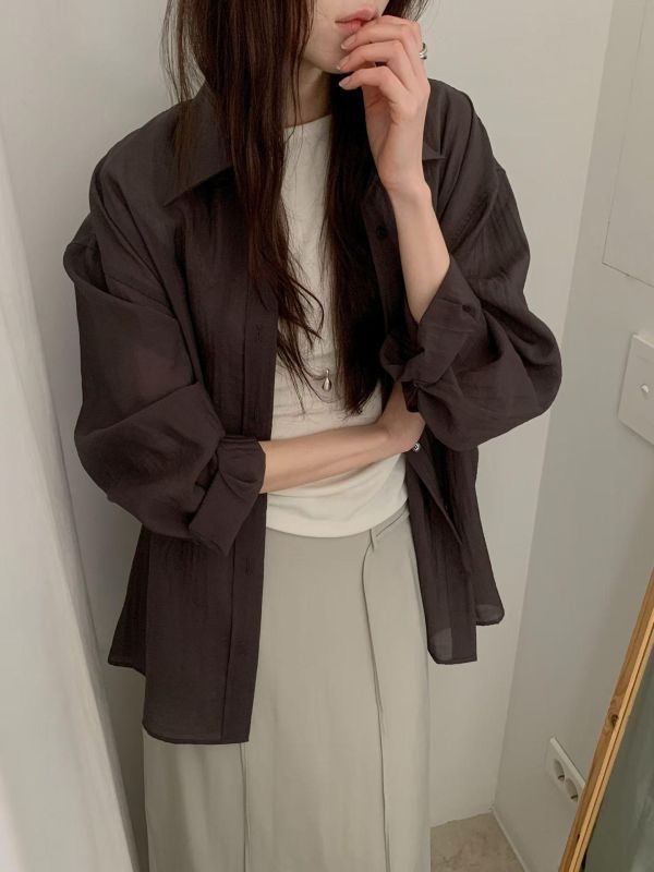 日常素面氣質襯衫 