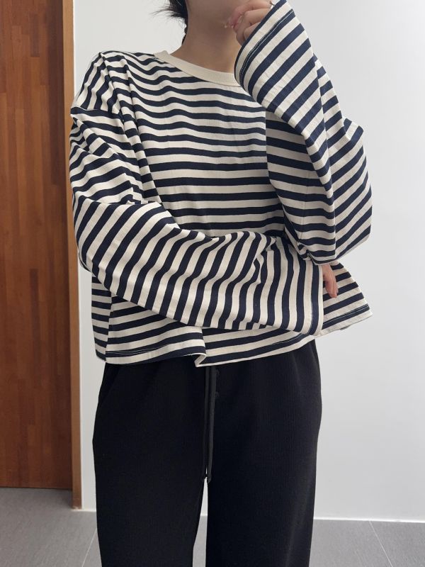 不挑人的條紋小短版 