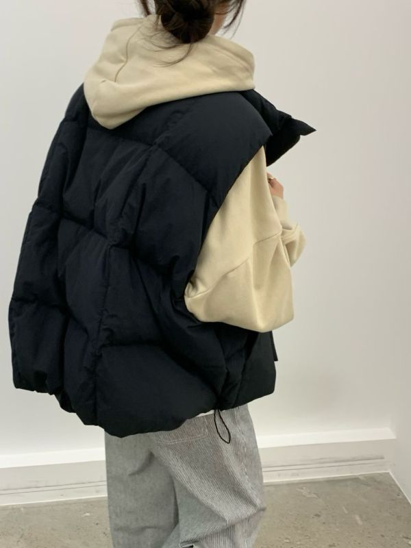 簡約腰壓線鴨絨背心 