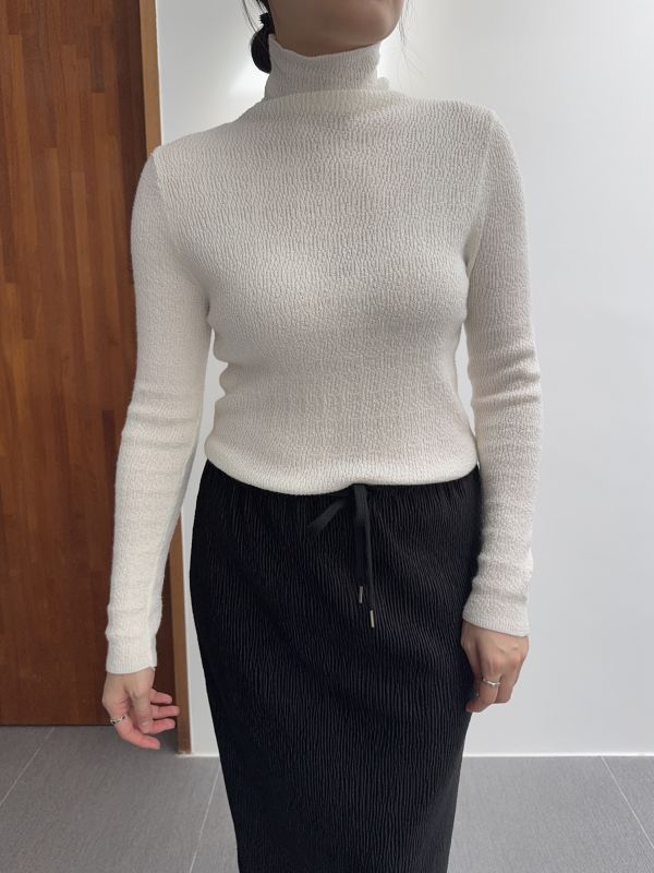 皺皺紋百搭針織高領 