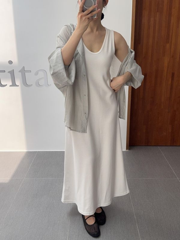 百搭U領背心連身裙 