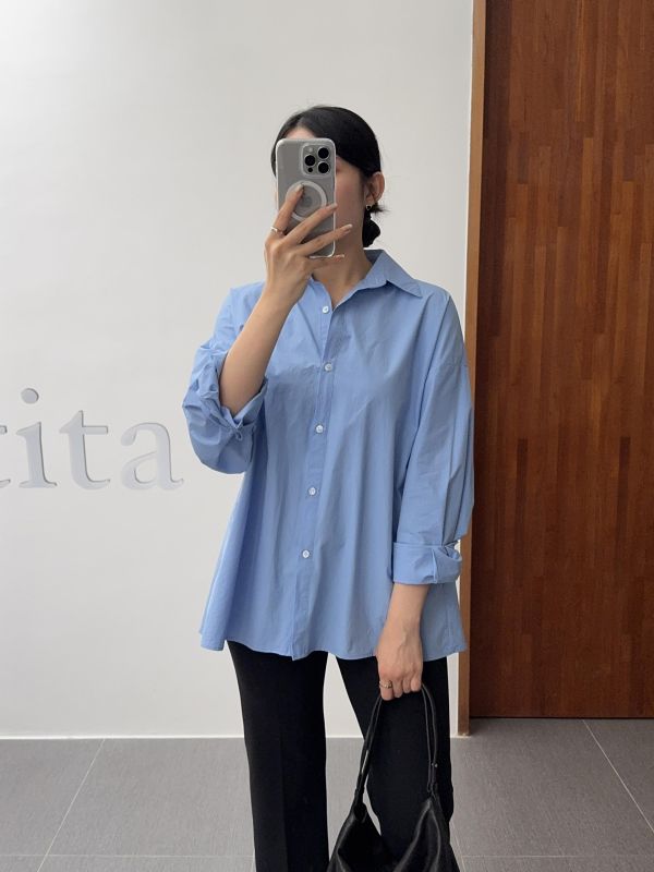 氣質美背雙釦襯衫 