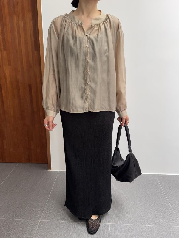 浪漫光澤微透開襟衫 