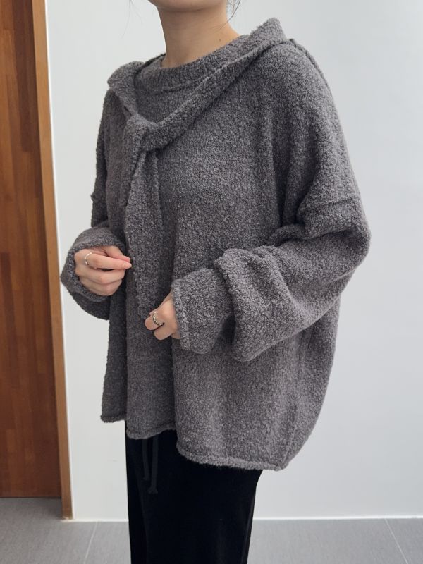 必買!連帽披肩圈圈羊毛衣 