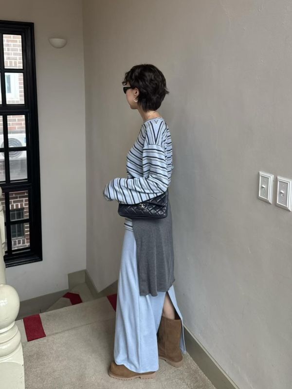 復古撞色條紋休閒套裝(可分開購買) 