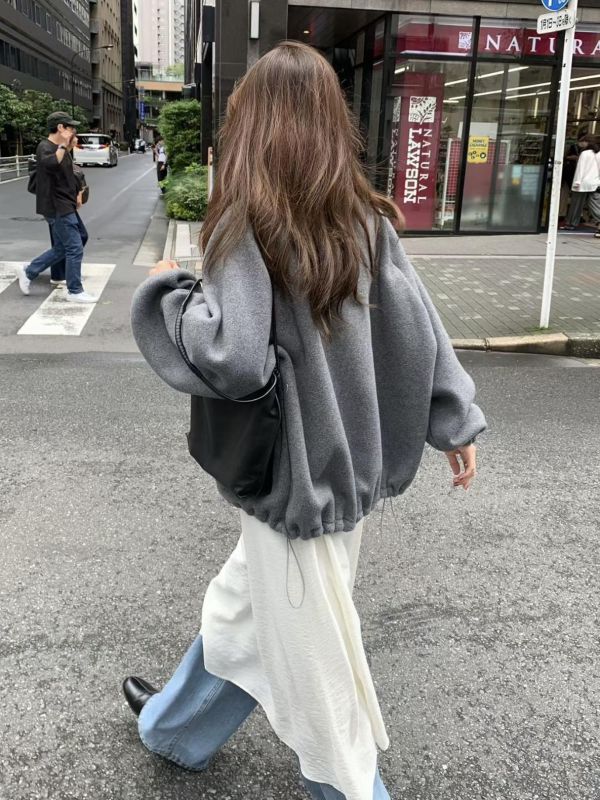 撞色立領休閒外套 
