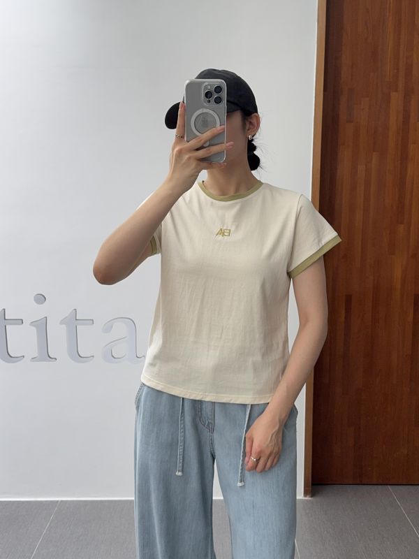 撞色邊邊休閒短T 