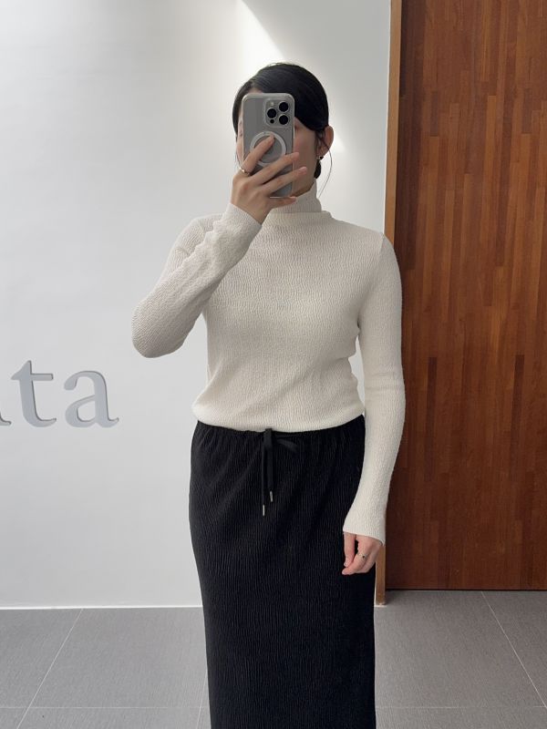 皺皺紋百搭針織高領 
