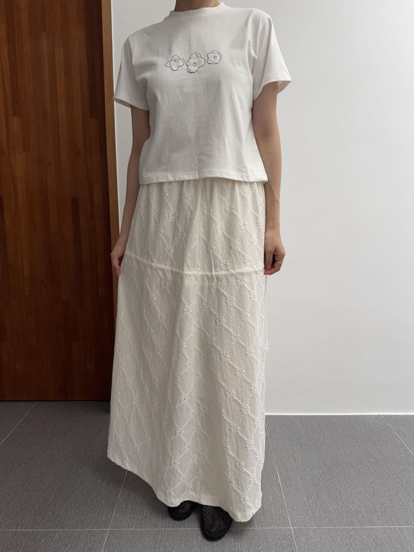 低調花花紋側綁繩裙 