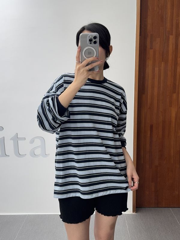 /現貨/微可愛撞色條紋T 