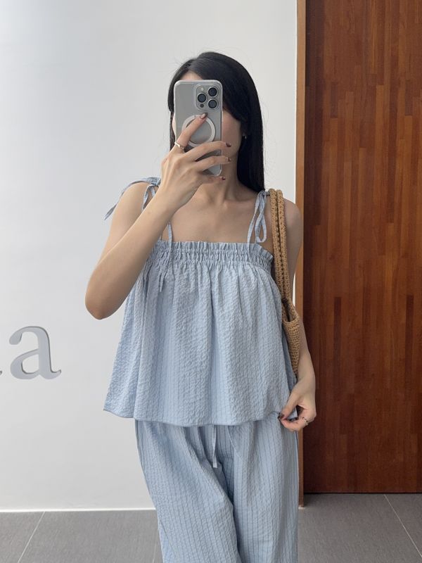 氣質可愛夏日綁繩背心 