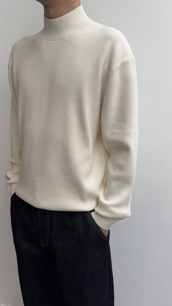 男裝-百搭中領針織衣 