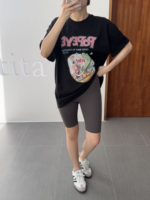 長版短T好夥伴五分內搭褲 