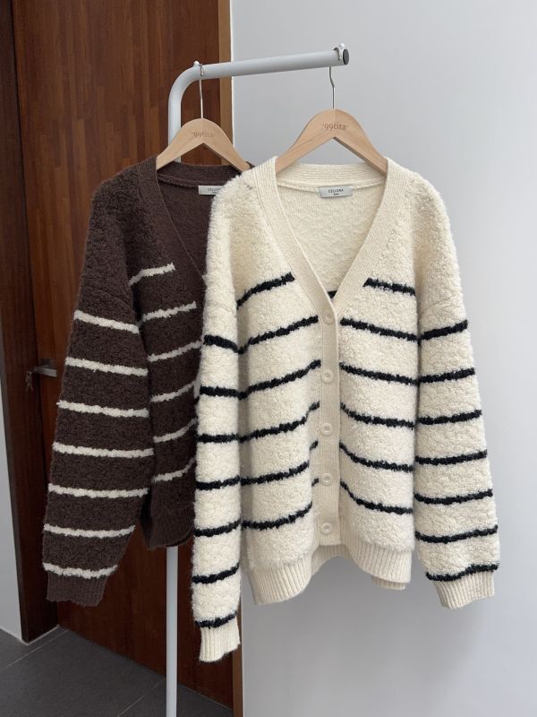 百搭氣質條紋針織外套 