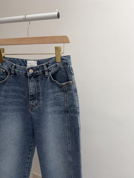 側壓線百搭牛仔褲S-L 