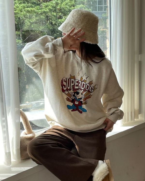 superdog!寬鬆大學T 