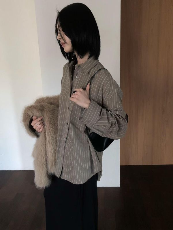 低調高級感直紋襯衫 