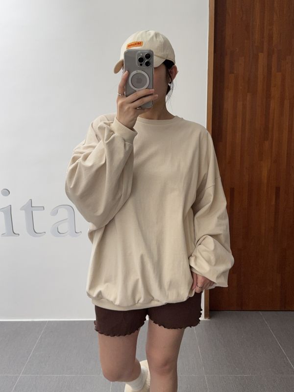 休閒素面寬鬆長版Tee 