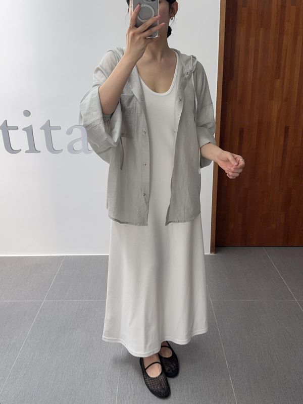 空氣感天絲連帽襯衫 