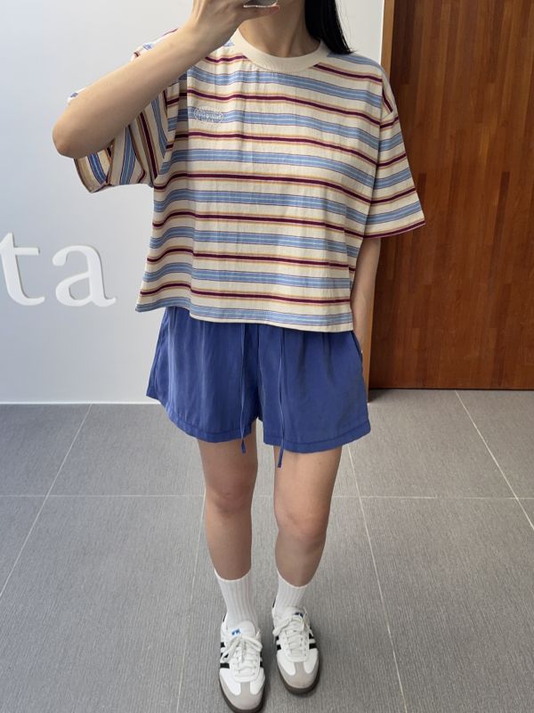 夏日休閒蜜桃絨短褲 