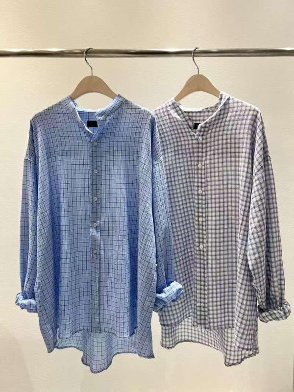 休閒小立領格紋襯衫 