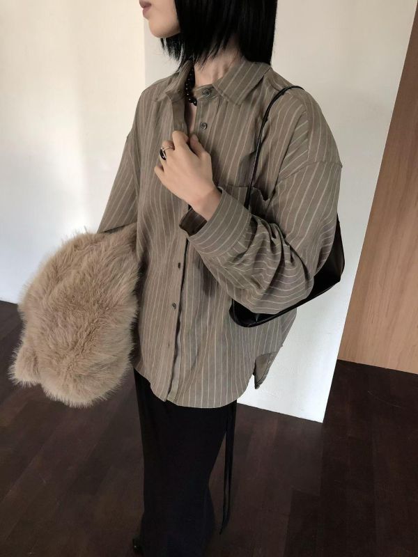 低調高級感直紋襯衫 