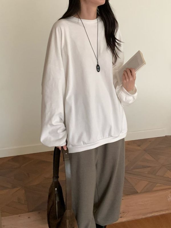 /現貨/休閒素面寬鬆長版Tee 