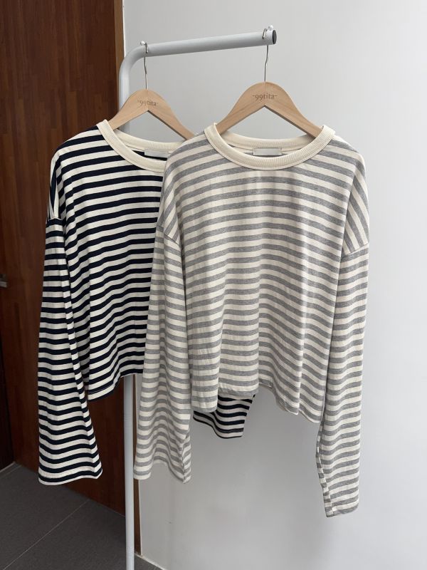 不挑人的條紋小短版 