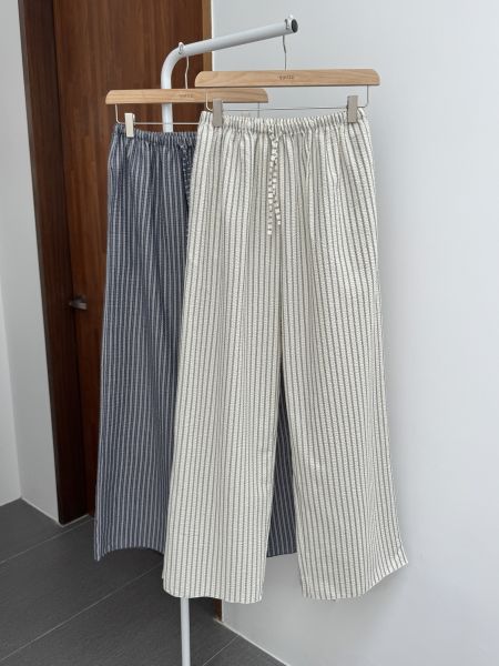 夏日感休閒直紋舒服褲 