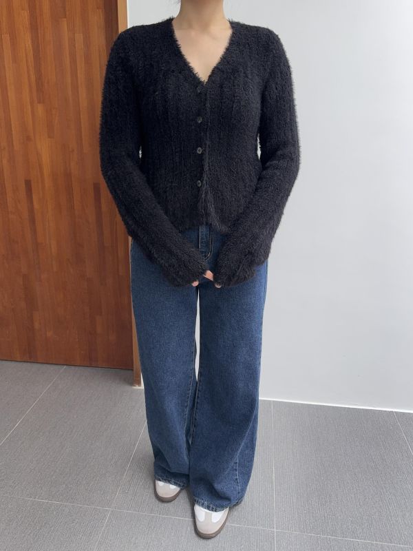 /現貨/氣質毛毛開襟衫 