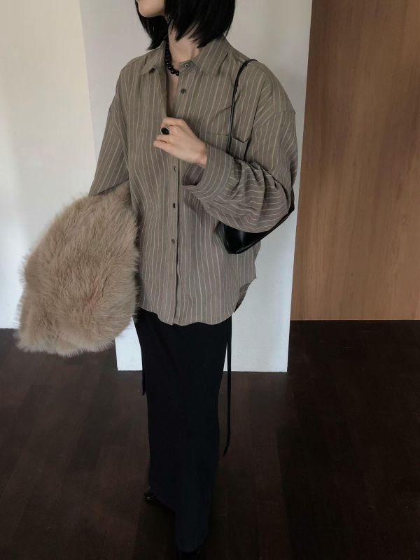 低調高級感直紋襯衫 
