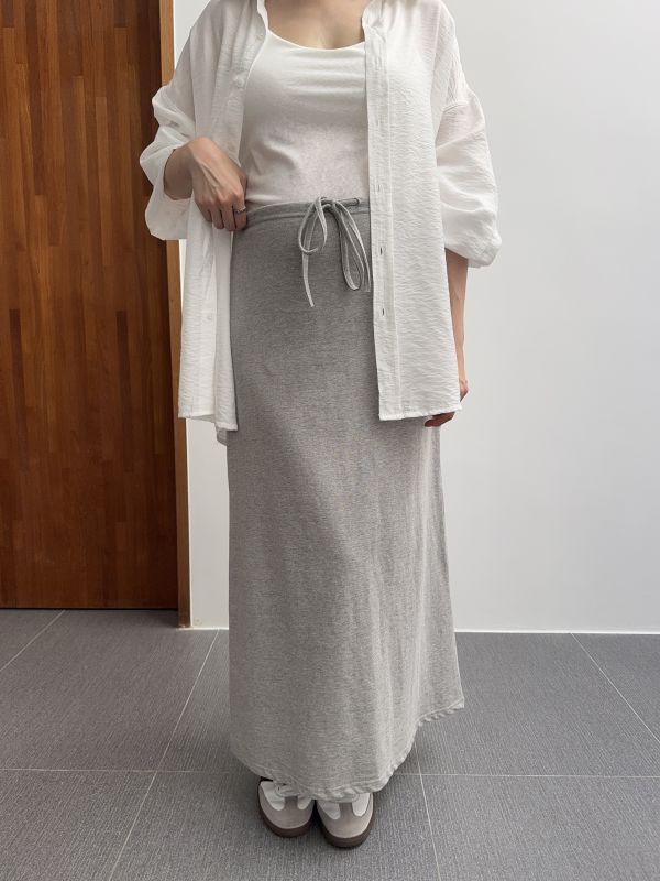 素面綁繩舒服長裙 