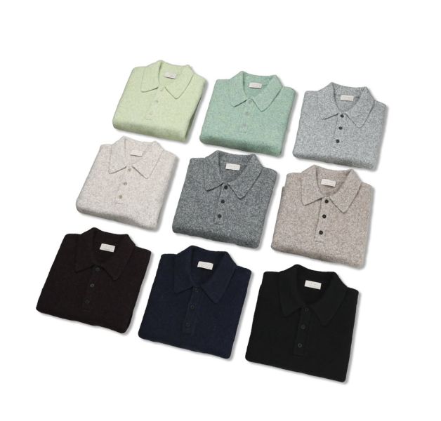 男裝-POLO領美麗諾羊毛衣 